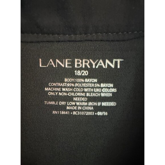 Lane Bryant Womens Black Long Sleeve Blouse Size 18/20 Popover NWT Career Office - Picture 3 of 5